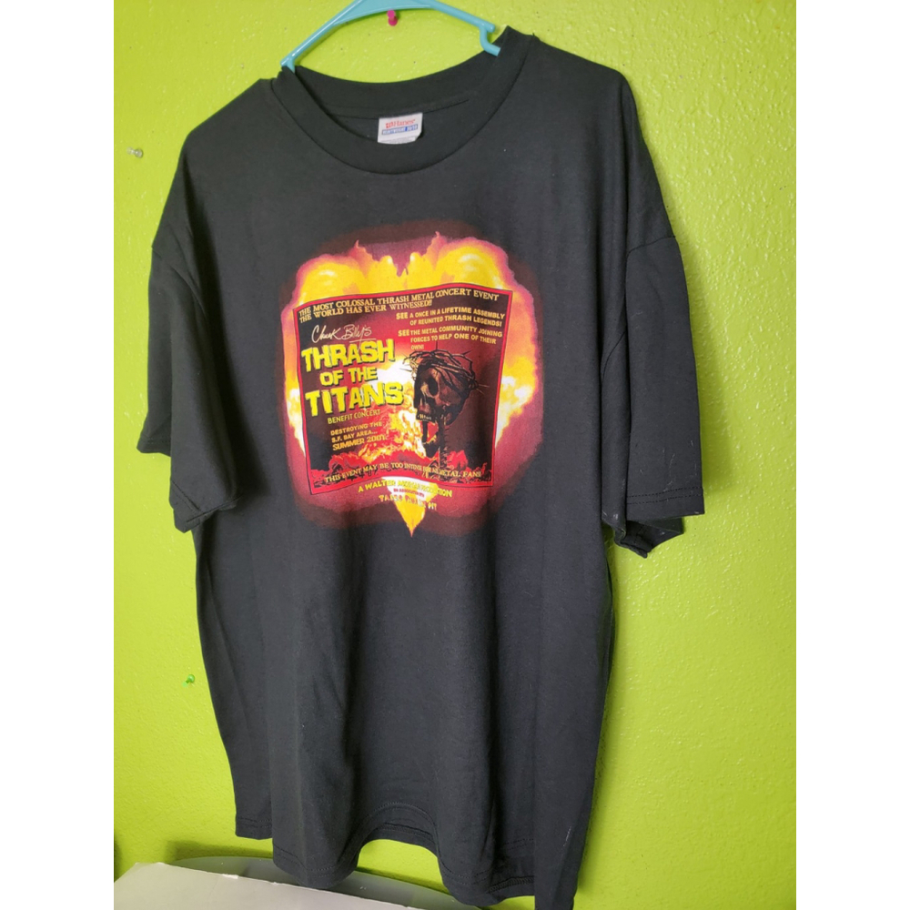 Vintage Thrash Of The Titans Shirt Y2K 2001 Heavy Metal Band Anthrax SOD Rare